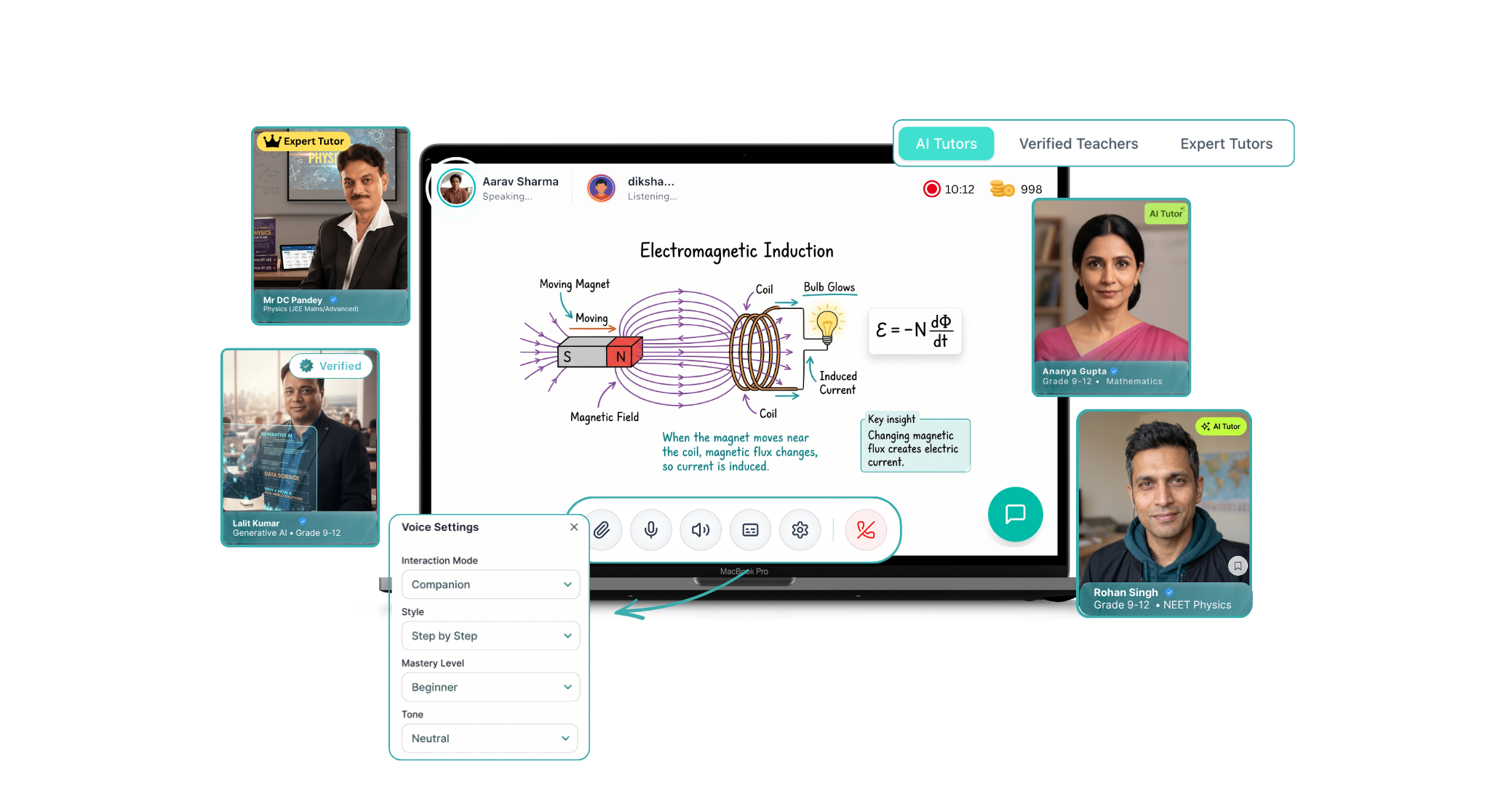 YoLearn AI Tutor Interface